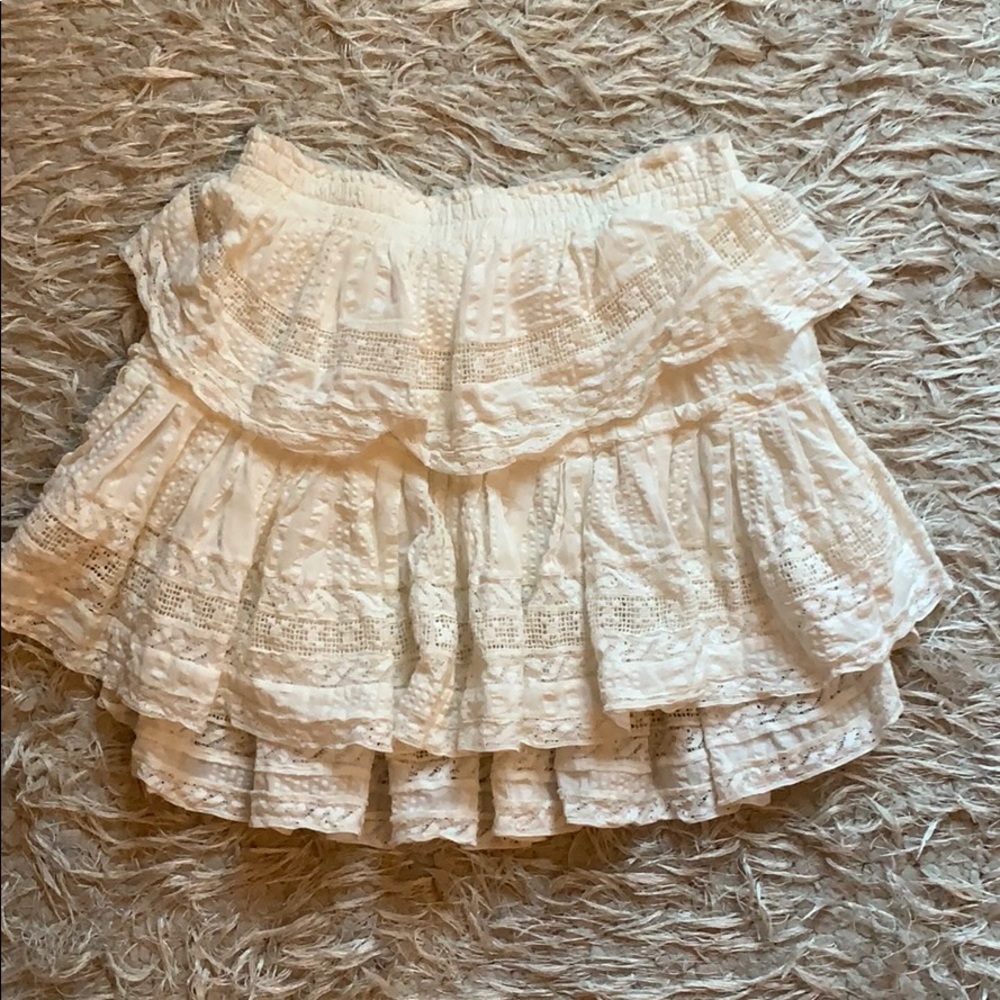 Love shack fancy white miniskirt size medium
